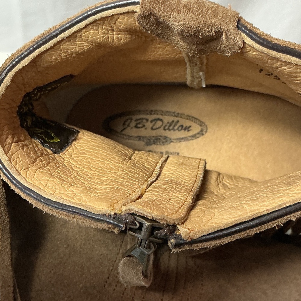 J.B. Dillon Fringe Suede Ankle Booties - Tan - Picture 2 of 12